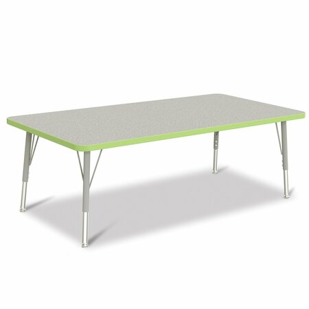 JONTI-CRAFT Berries Rectangle Activity Table, 30 in. x 60 in., E-height, Freckled Gray/Key Lime/Gray 6408JCE130